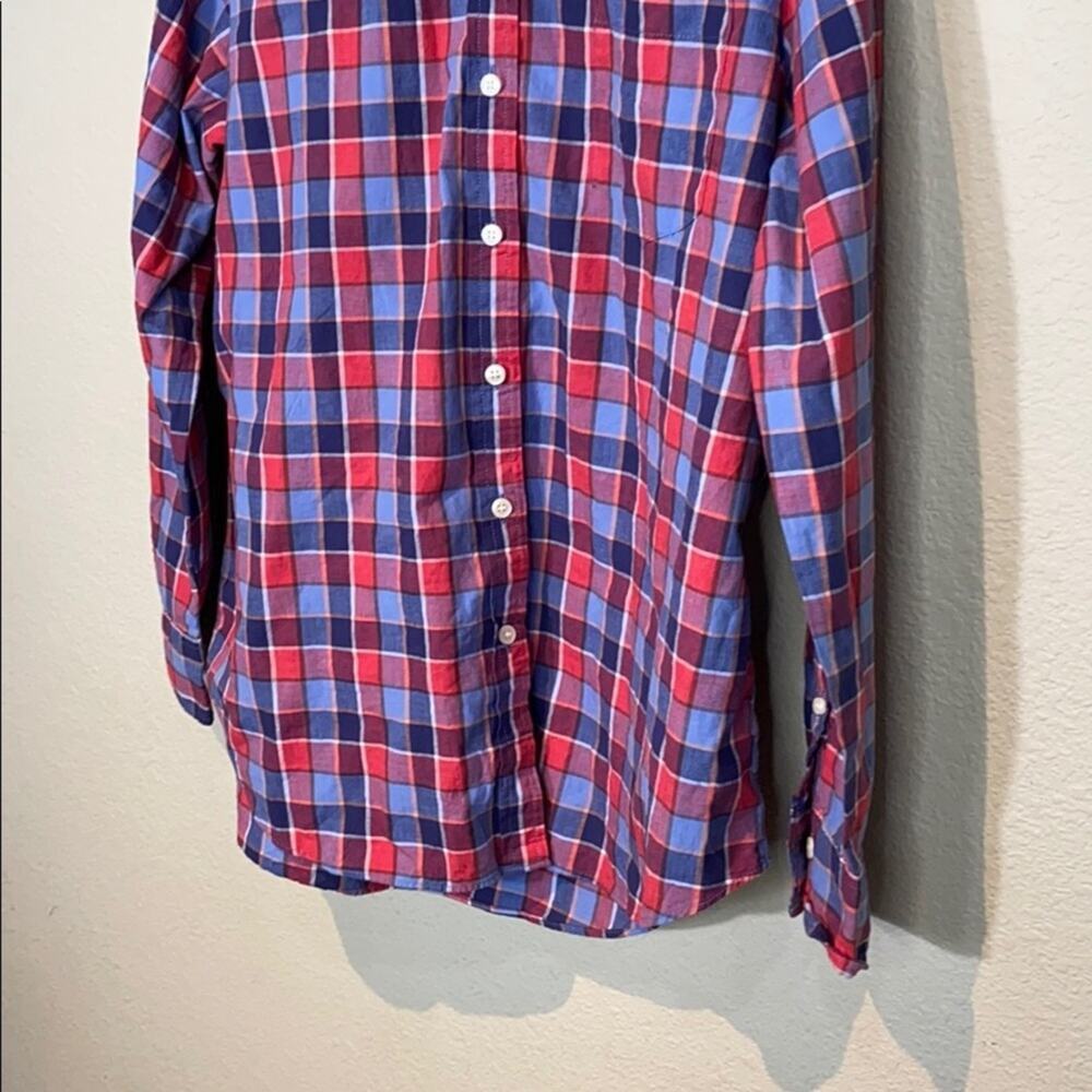 J Crew Factory Plaid Long Sleeve Boy Fit Shirt - Picture 4 of 13